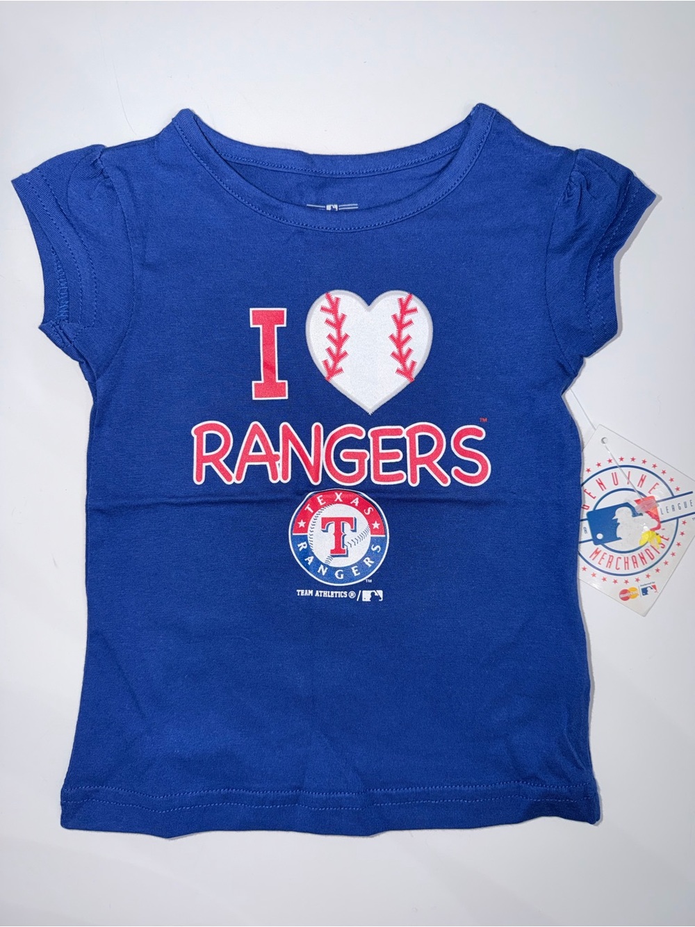 Texas Rangers Baby Girl T-Shirt - Blue. Size 12M. NEW